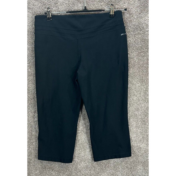 Nike Pants Womens Medium Black Dri Fit Measures 30X18 Capri Yoga Leggings - Picture 2 of 7